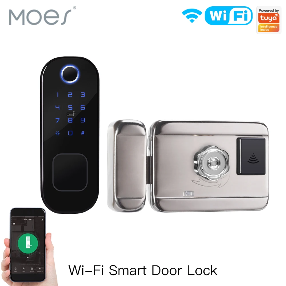 Smart Garden Door Lock - MOES-Serrure Intelligente Tuya à Empreintes Digitales,