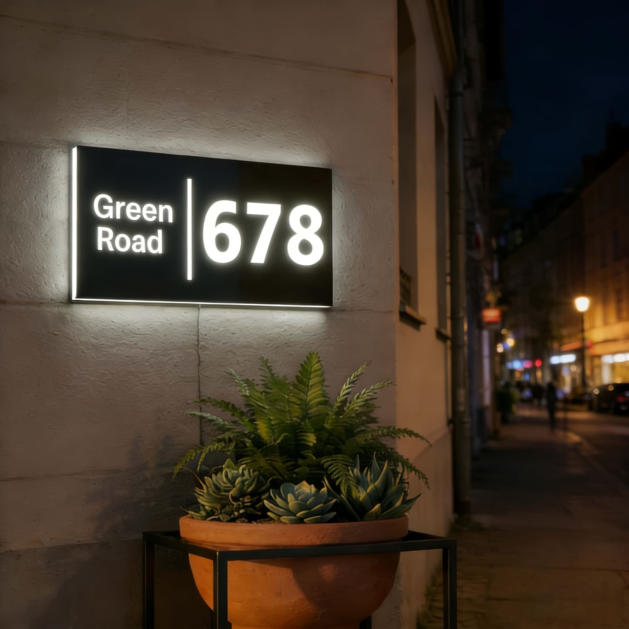 Smart Garden Restaurant - Plaque d'adresse personnalisée moderne simple avec